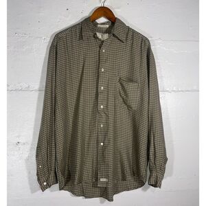 Vintage Burma Bibas Rayon Shirt Plaid Button Down Made in Hong Kong Soft 90s M/L